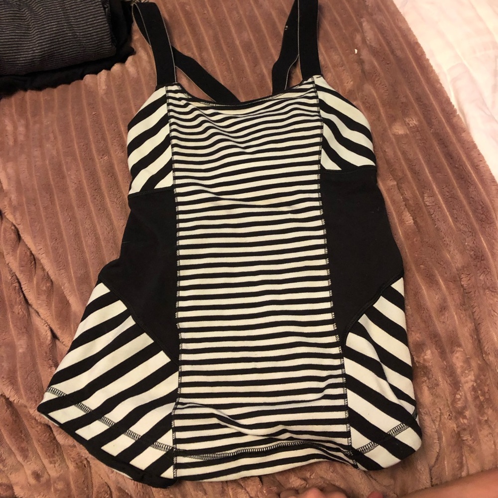 Lulu black and light blue tank